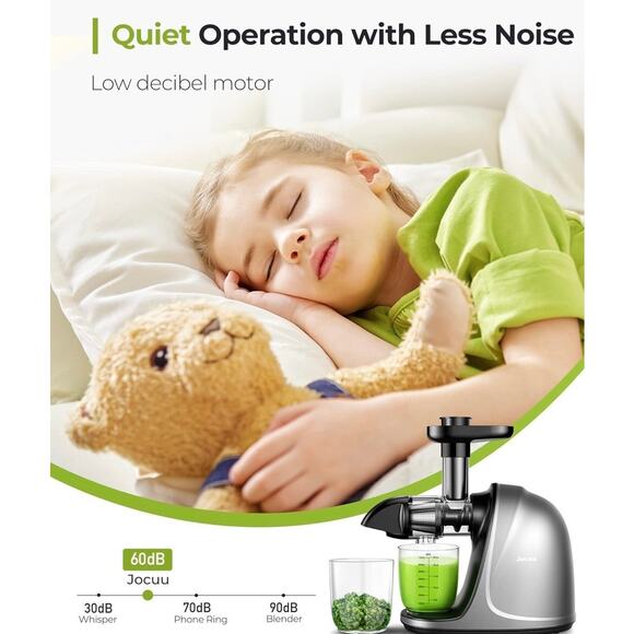Jocuu Cold Press Juicer – Quiet, Easy to Clean, with Recipes & Brush - Picture 5 of 8